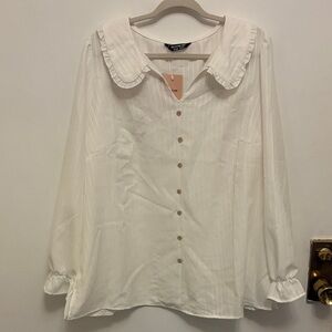BloomChic Cream Blouse with Button Details